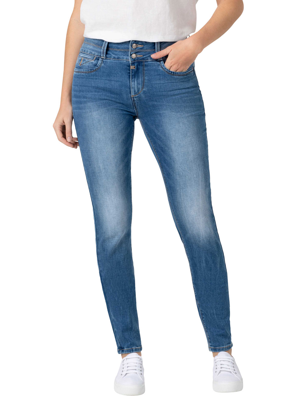 TIMEZONE Damen Jeans Slim EnyaTZ Womenshape - Slim Fit - Blau - Smurf Blue günstig online kaufen