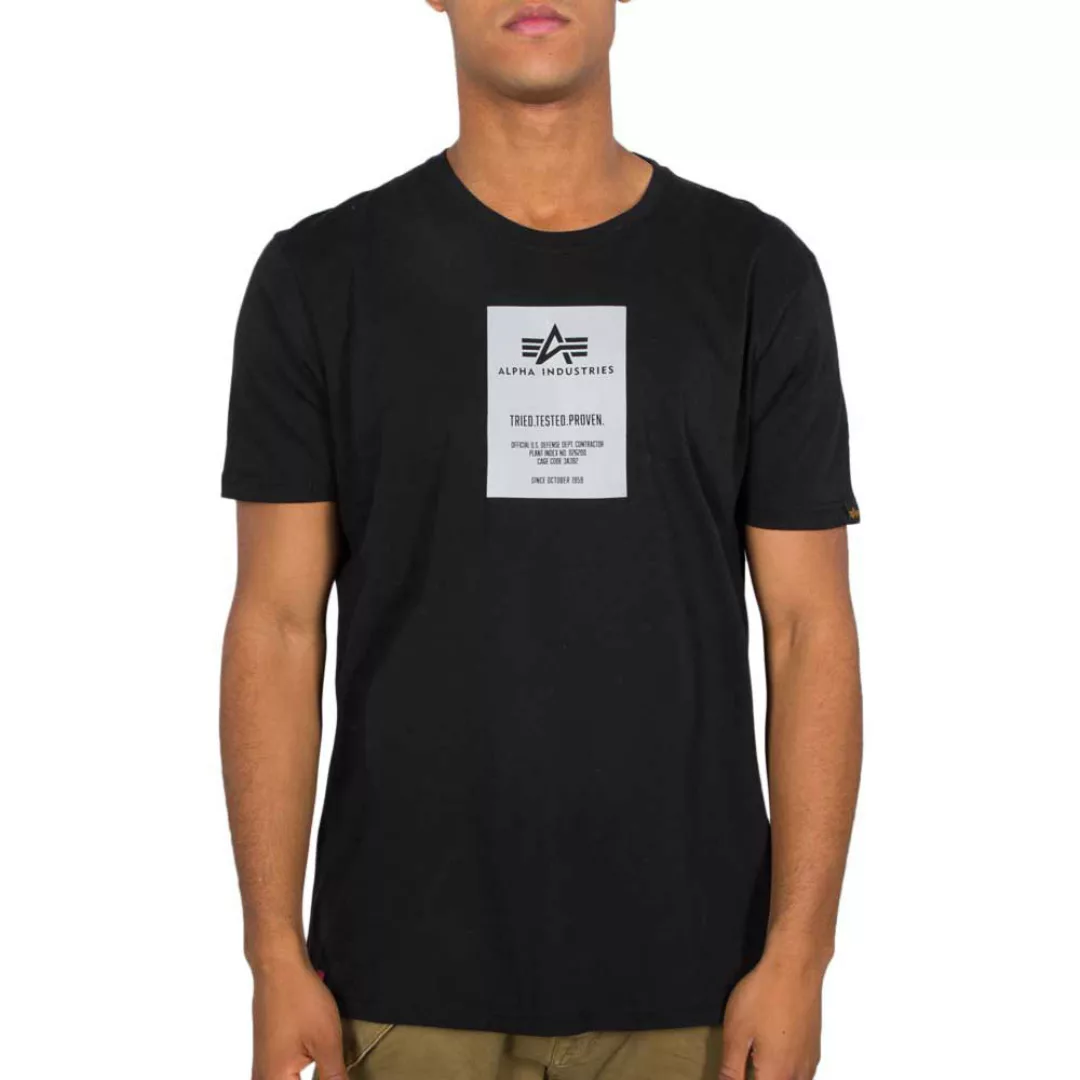 Alpha Industries Reflective Label Kurzärmeliges T-shirt XS Black günstig online kaufen