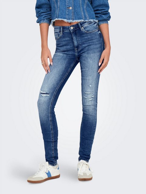 ONLY Skinny-fit-Jeans ONLPAOLA HW SK REP DNM GEN X mit Destroyed Effekt günstig online kaufen