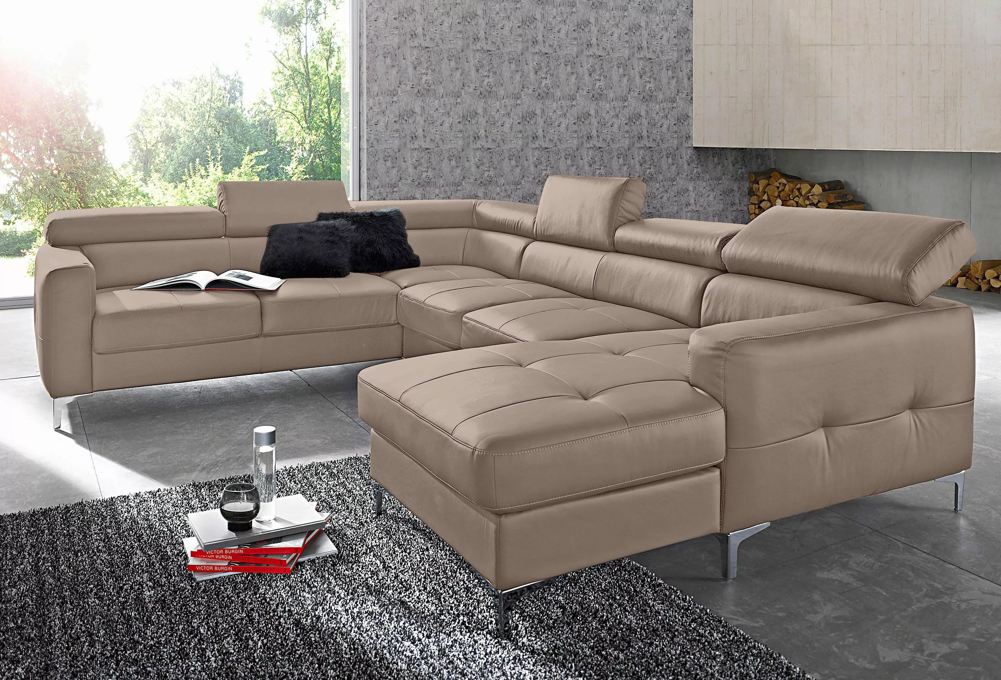 COTTA Polstergarnitur "Sammy U-Form", (Set, Tiefe der Recamiere 169 cm), Se günstig online kaufen