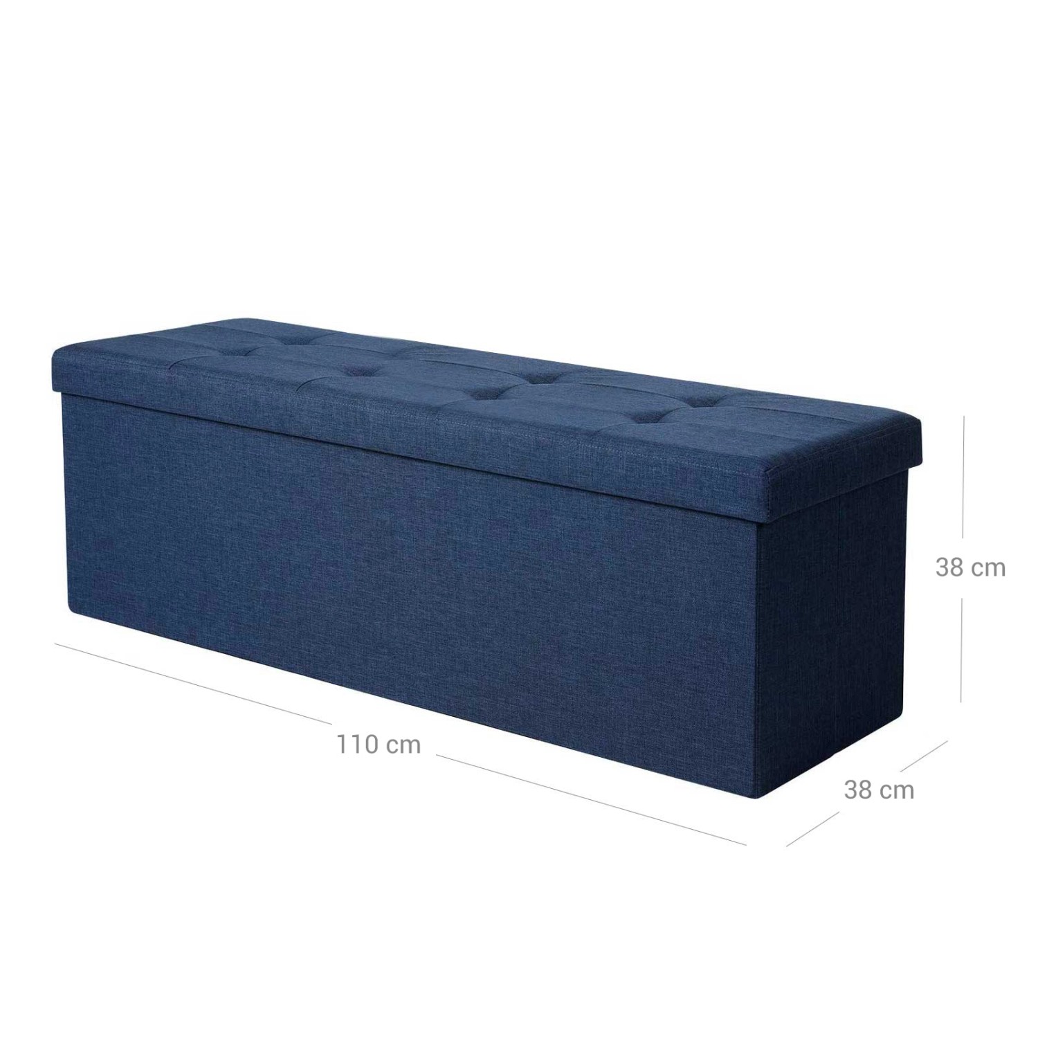 Songmics Sitztruhe mit Stauraum 38 cm x 110 cm x 38 cm Blau günstig online kaufen