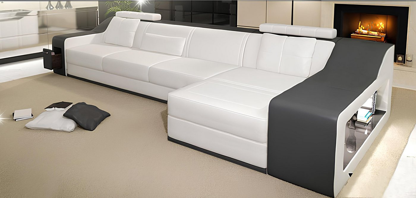 Xlmoebel Ecksofa Modernes Ecksofa mit USB-Anschluss aus Leder - Wohnlandsch günstig online kaufen