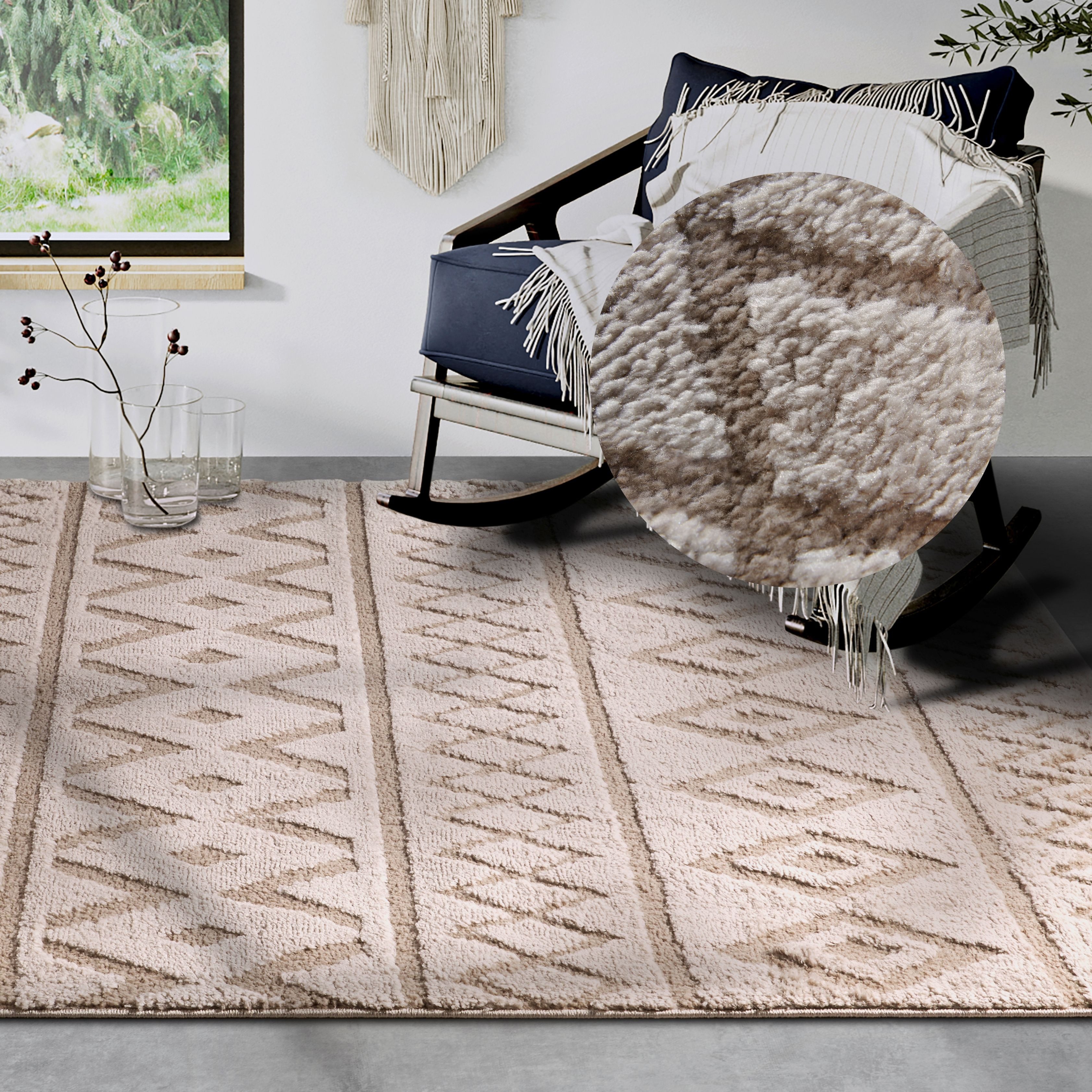 ELLE DECORATION Designteppich »Itinerance«, rechteckig, 18 mm Höhe, Hochflo günstig online kaufen