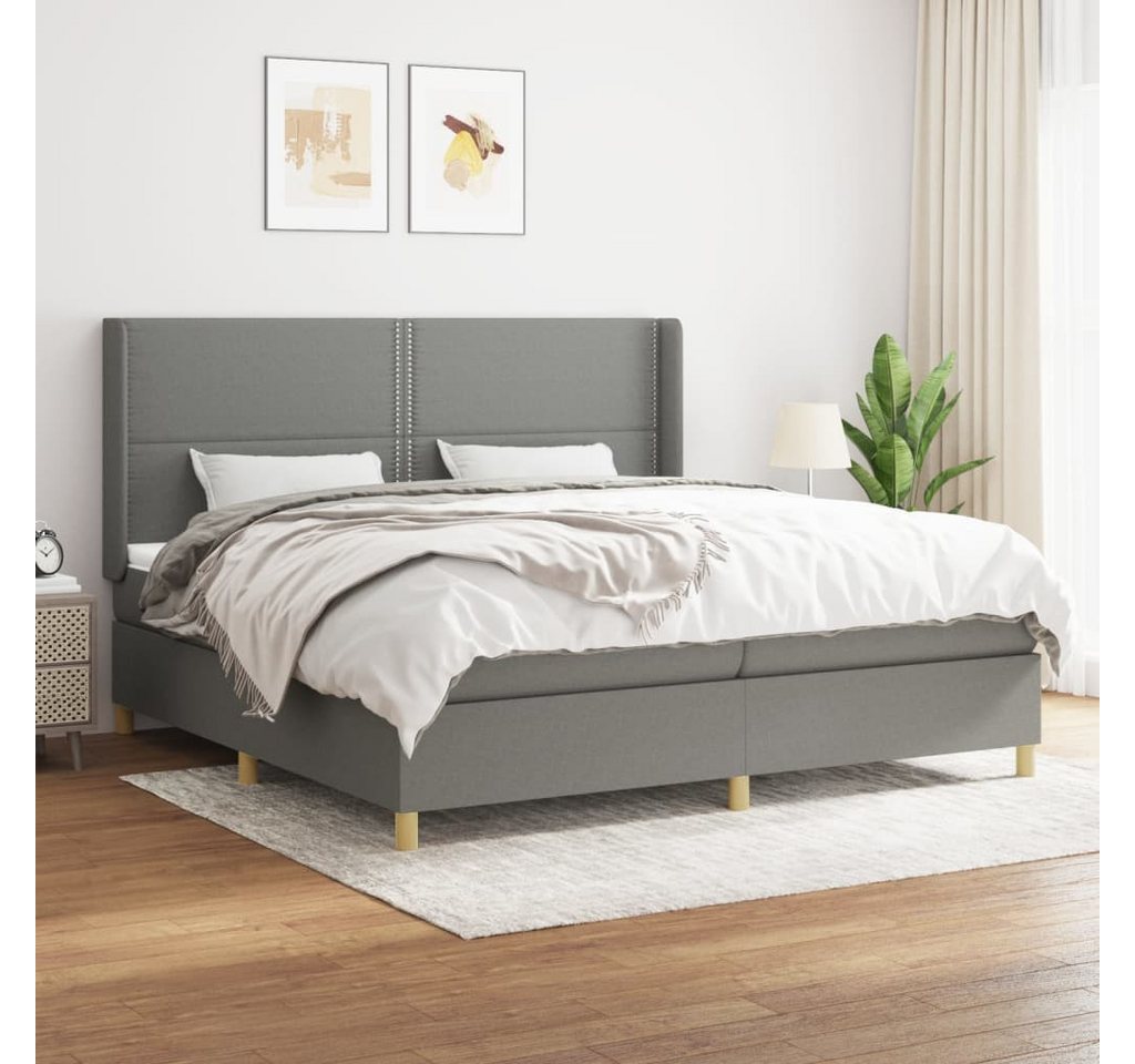 vidaXL Boxspringbett Boxspringbett mit Matratze Dunkelgrau 200x200 cm Stoff günstig online kaufen