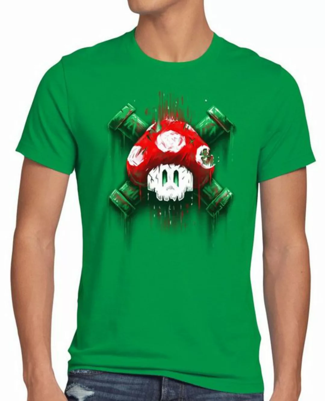 style3 Print-Shirt Herren T-Shirt Mario Totenkopf videospiel super world sw günstig online kaufen