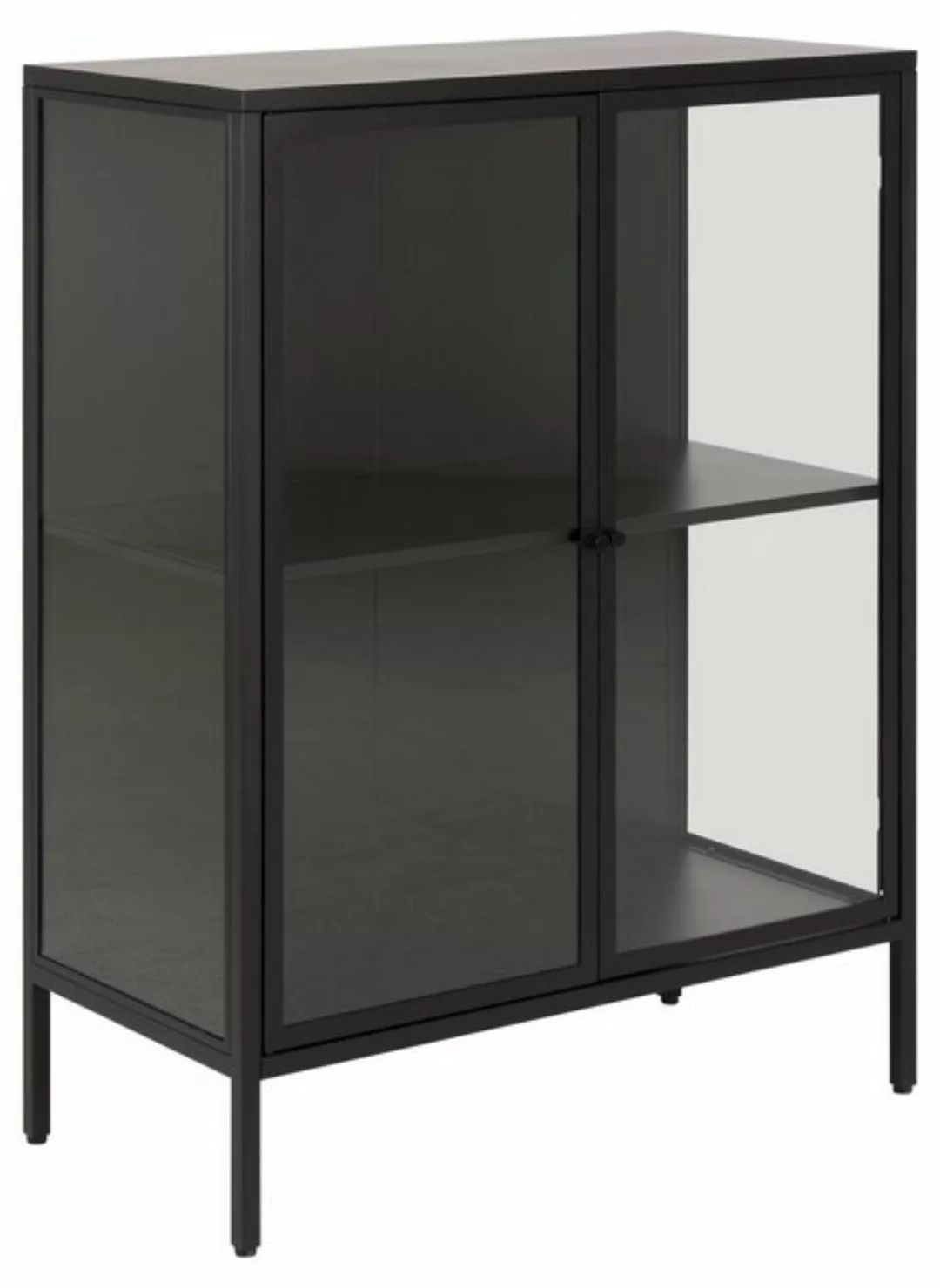 freiraum Glasvitrine Newcastle in schwarz, Stahl - 80x98,7x40cm (BxHxT) günstig online kaufen