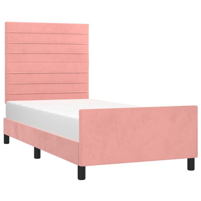 vidaXL Bett Bettgestell mit Kopfteil Rosa 90x190 cm Samt günstig online kaufen