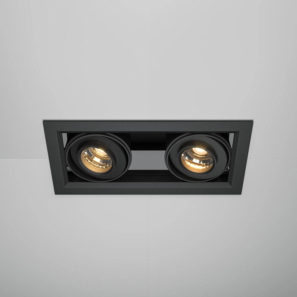 LED Einbaustrahler Metal Modern in Schwarz 2x 10W 1300lm günstig online kaufen