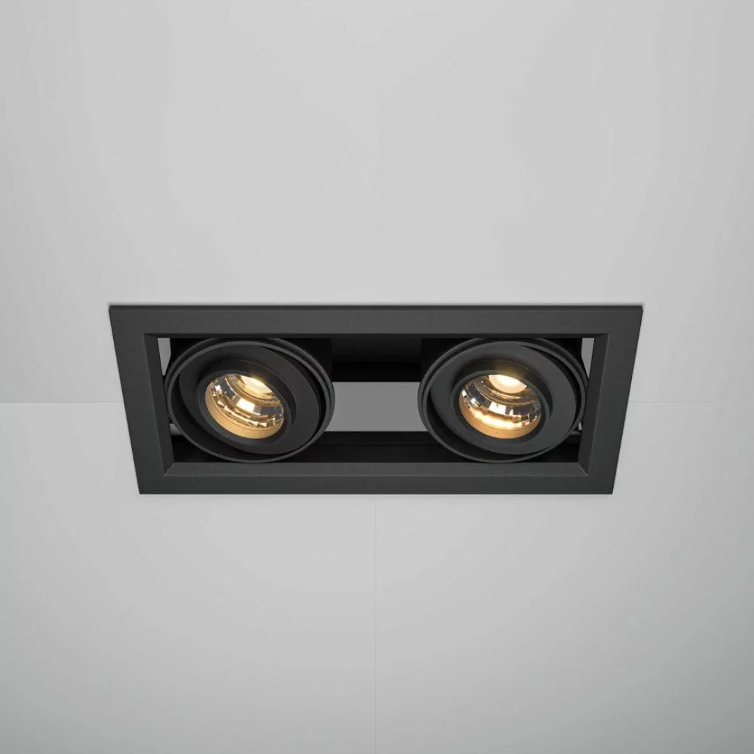 LED Einbaustrahler Metal Modern in Schwarz 2x 10W 1300lm günstig online kaufen