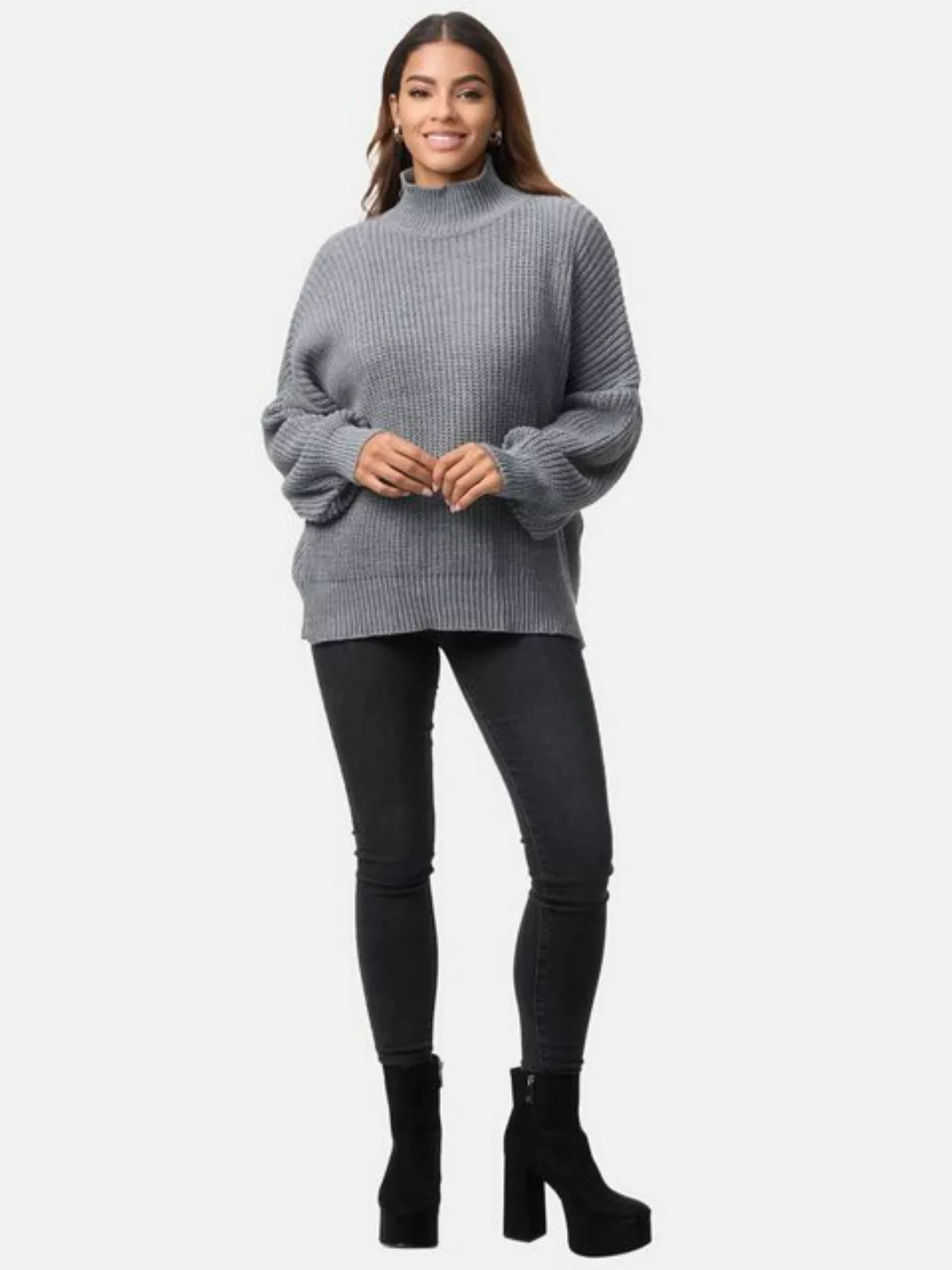 Elara Strickpullover Elara Damen Strickpullover Hoherkragen (1-tlg) günstig online kaufen