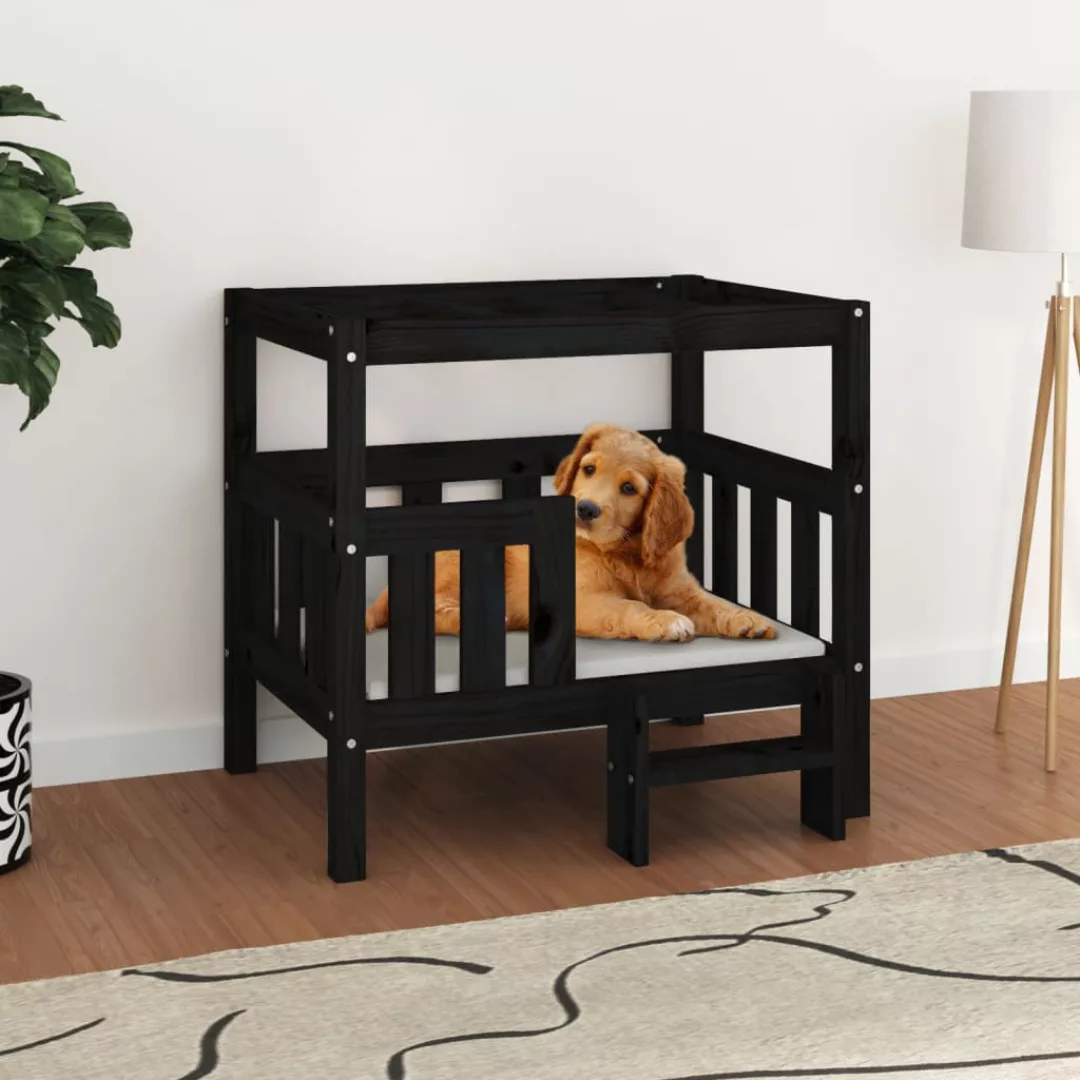 Vidaxl Hundebett Schwarz 75,5x63,5x70 Cm Massivholz Kiefer günstig online kaufen