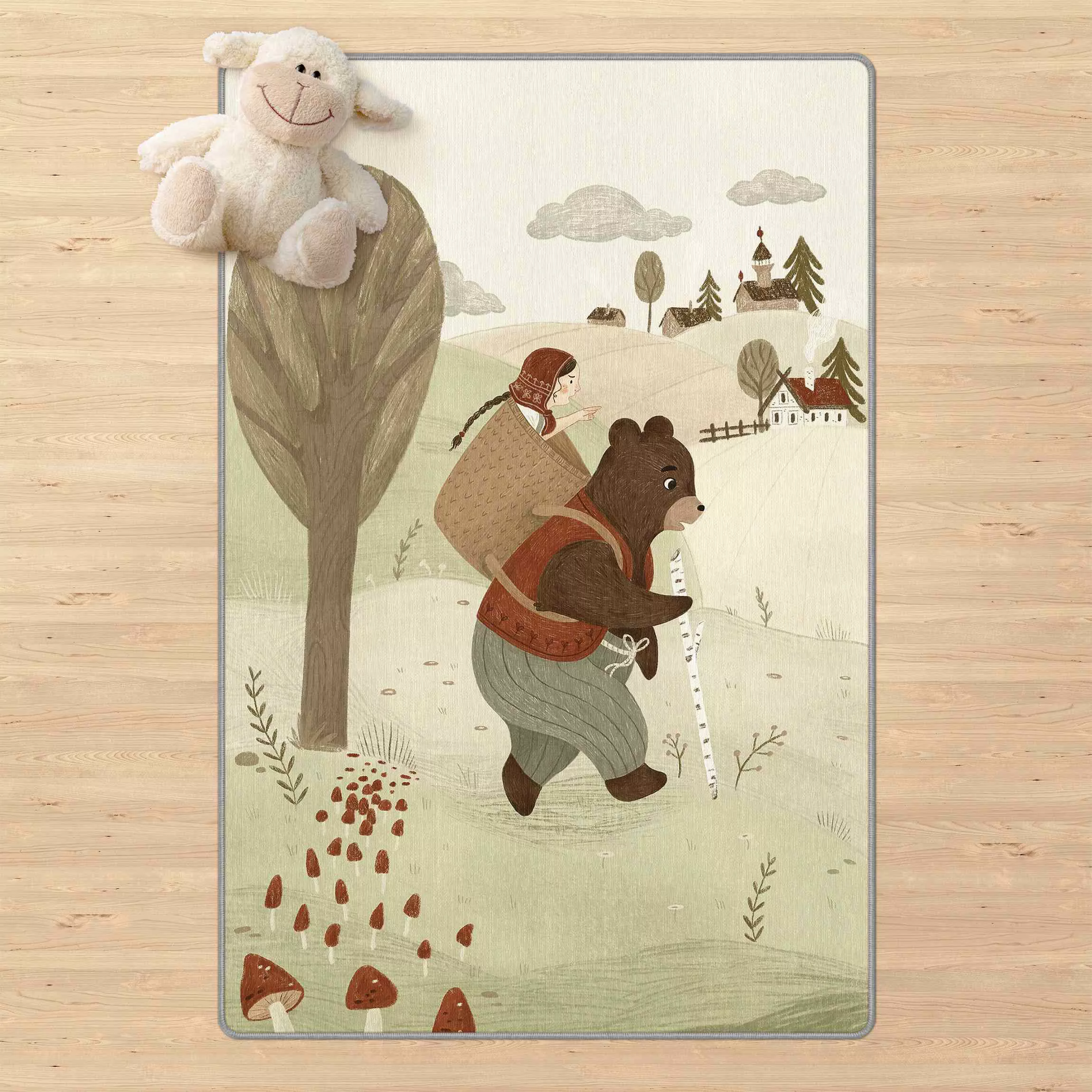 Teppich Anna Lunak Illustration -Mascha und der Bär günstig online kaufen