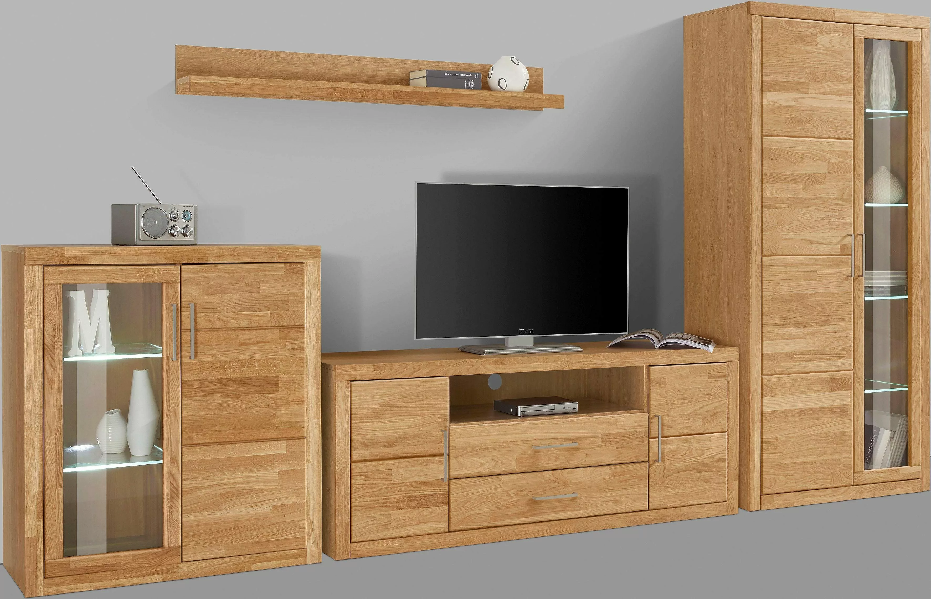 Home affaire Wohnwand "Logo", (Set, 4 St.), teilmassives Holz günstig online kaufen