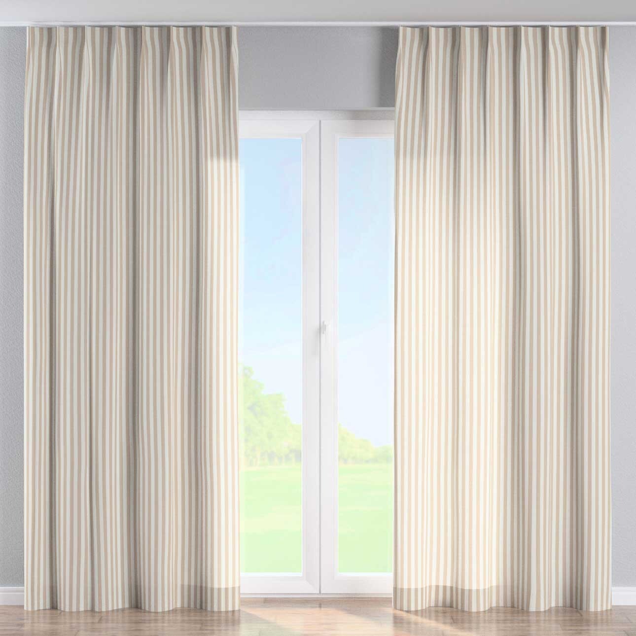 Vorhang mit flämischen 1-er Falten, hellbraun-ecru , Quadro (136-07) günstig online kaufen
