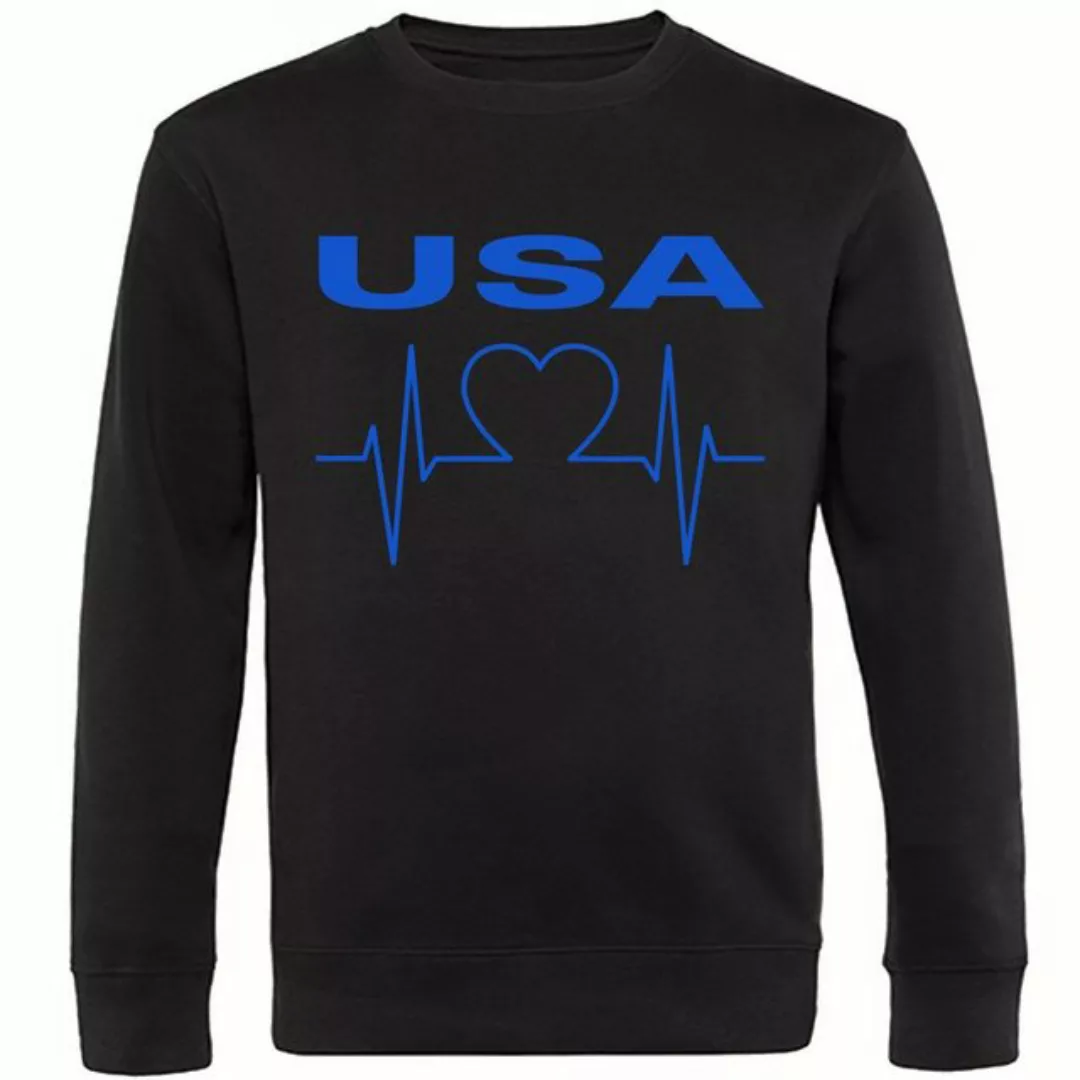 multifanshop Sweatshirt USA - Herzschlag - Pullover günstig online kaufen
