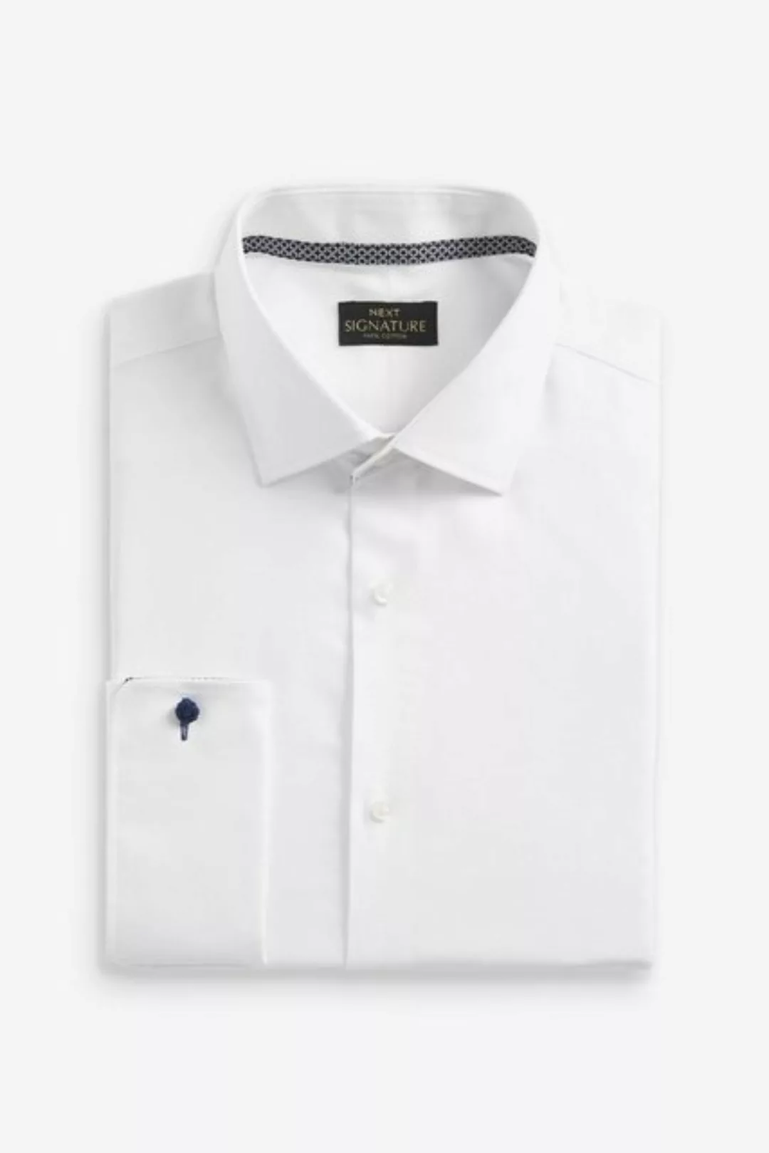Next Langarmhemd Slim-Fit-Hemd mit Besatz-Aufschlagmanschette (1-tlg) günstig online kaufen