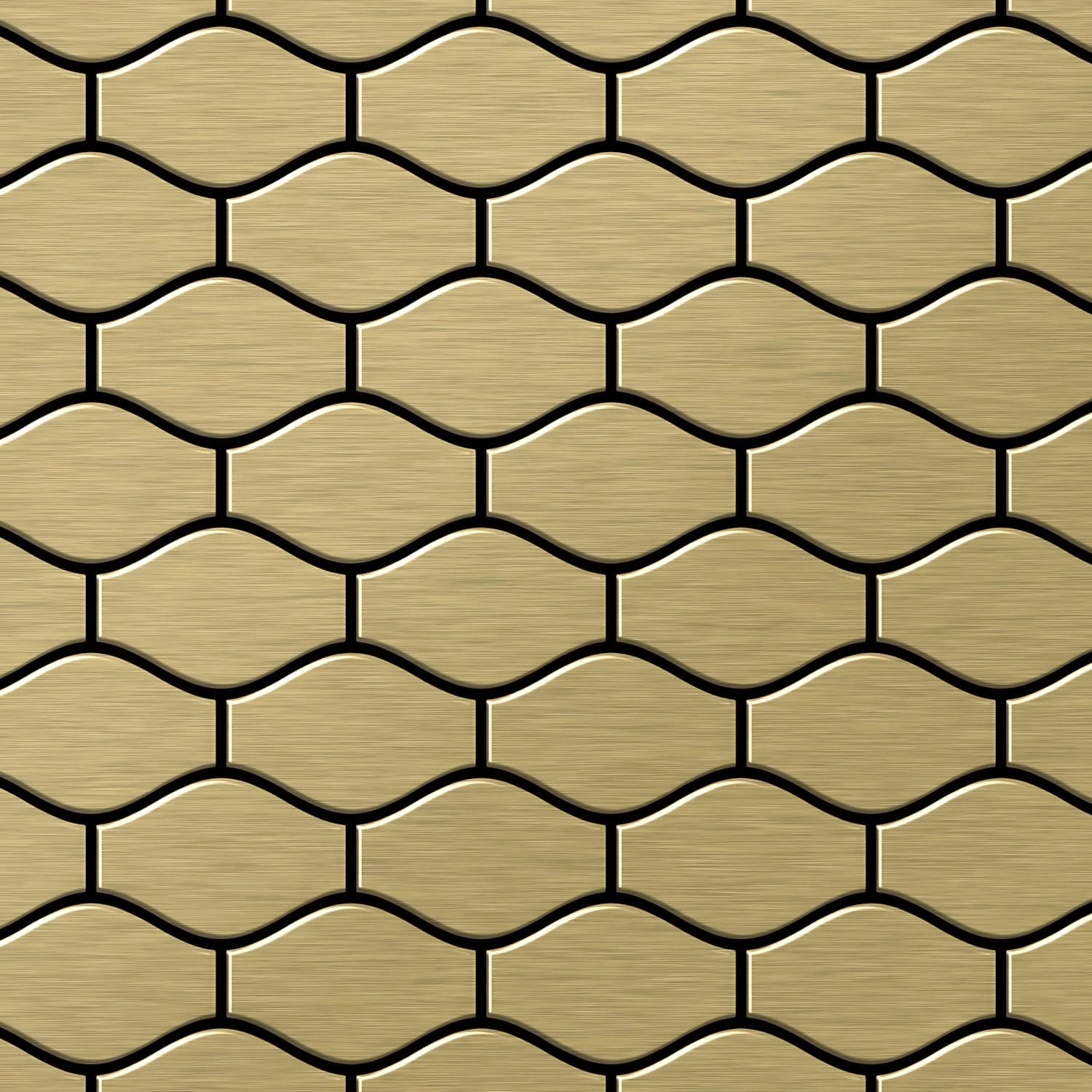 ALLOY Mosaik Fliese Massiv Metall Titan Gebürstet Gold 1,6mm Stark Karma-ti günstig online kaufen