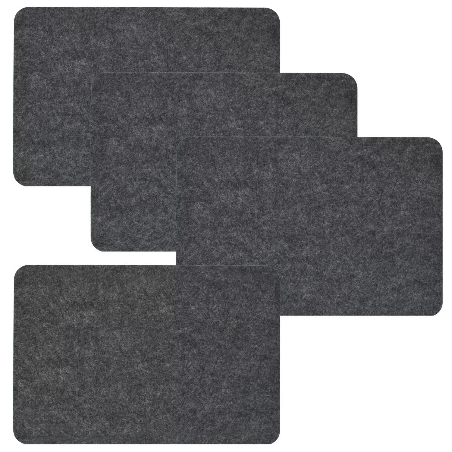 DuneDesign 4 Extradicke Tischsets aus Filz 43 x 30 x 0.5 cm Grau günstig online kaufen