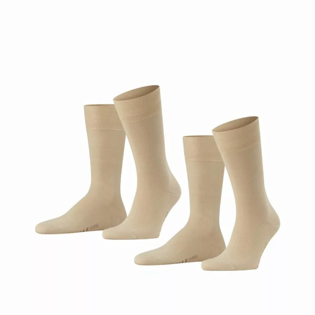 FALKE Swing 2-Pack Herren Socken, 43-46, Beige, Uni, Baumwolle, 14633-43200 günstig online kaufen