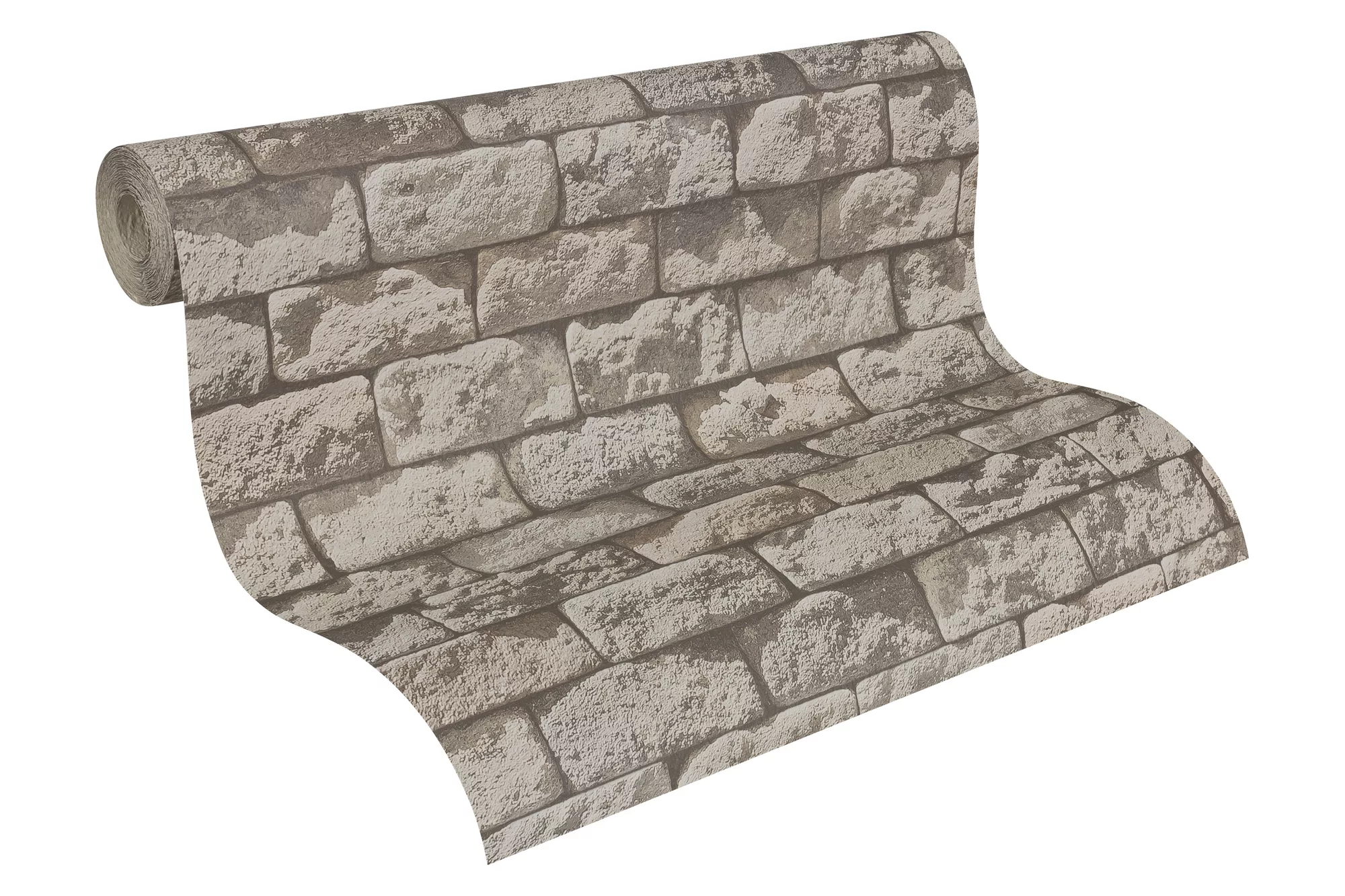 Bricoflor Mauertapete in Braun Grau ausgefallene Tapete in Steinoptik mit S günstig online kaufen