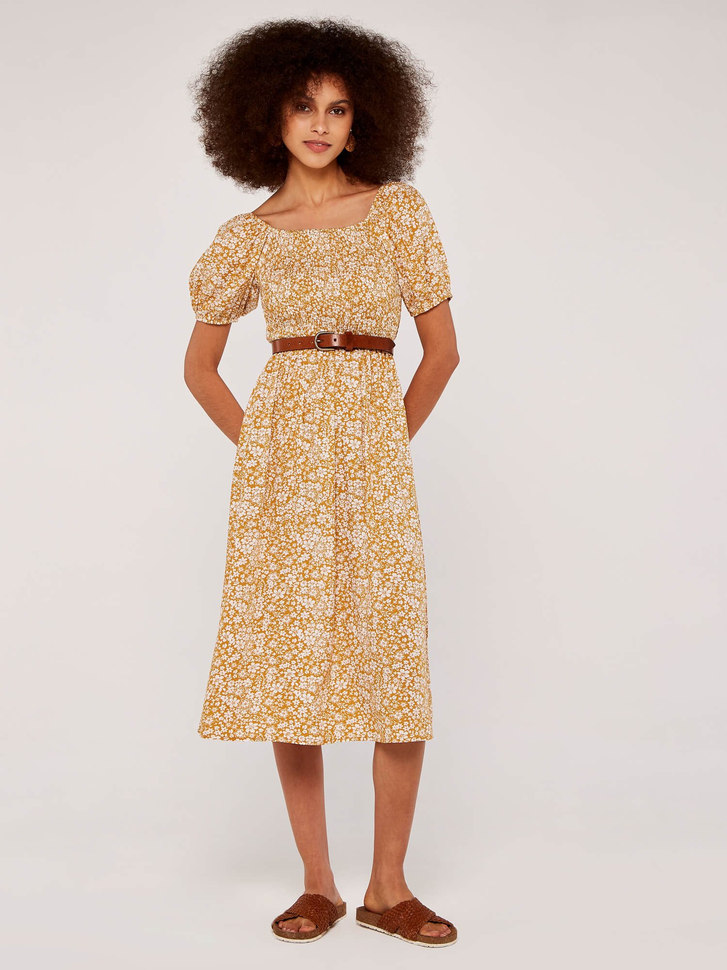 Apricot Midikleid geblümtes Midikleid, (1-tlg) mit günstig online kaufen