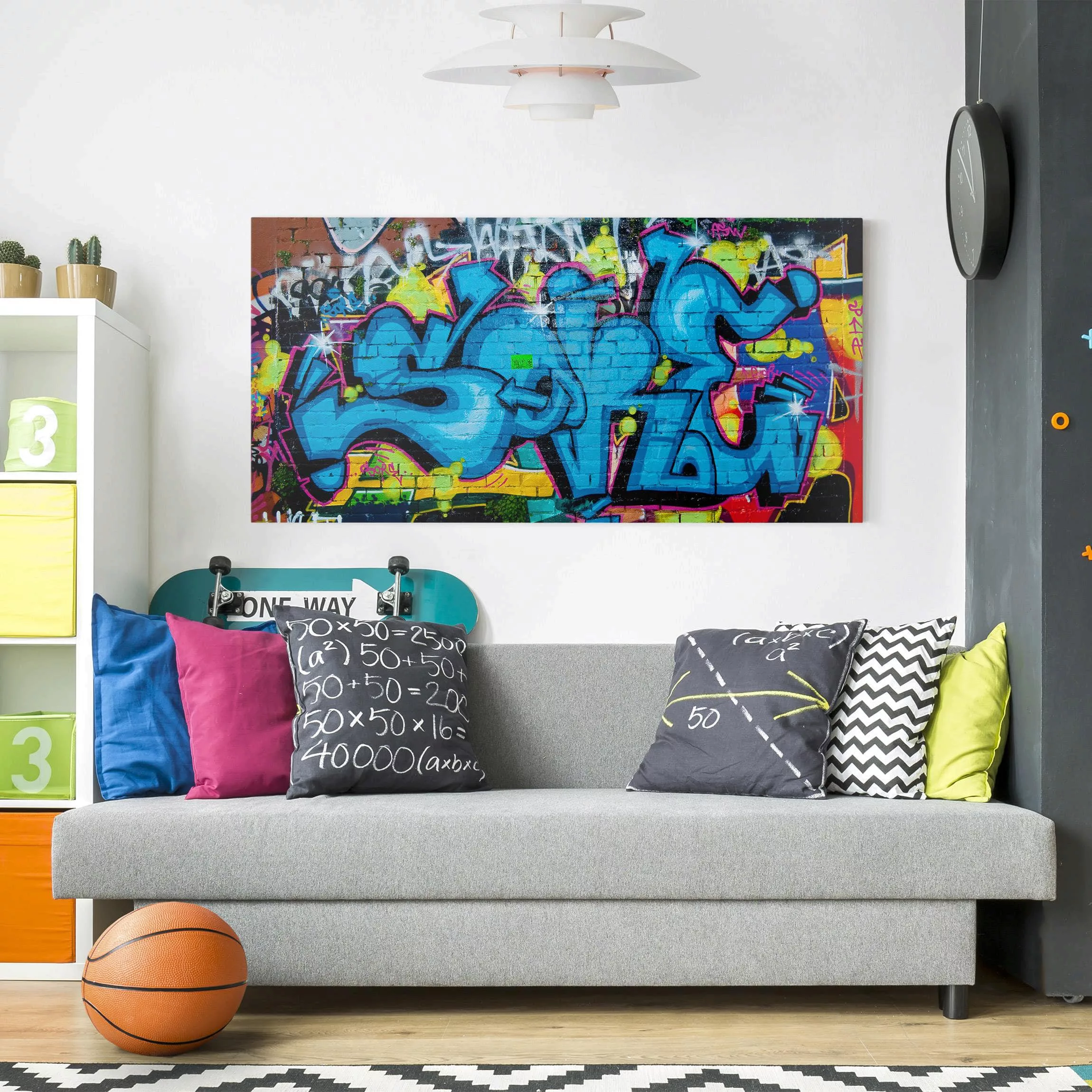 Leinwandbild Kinderzimmer - Querformat Colours of Graffiti günstig online kaufen