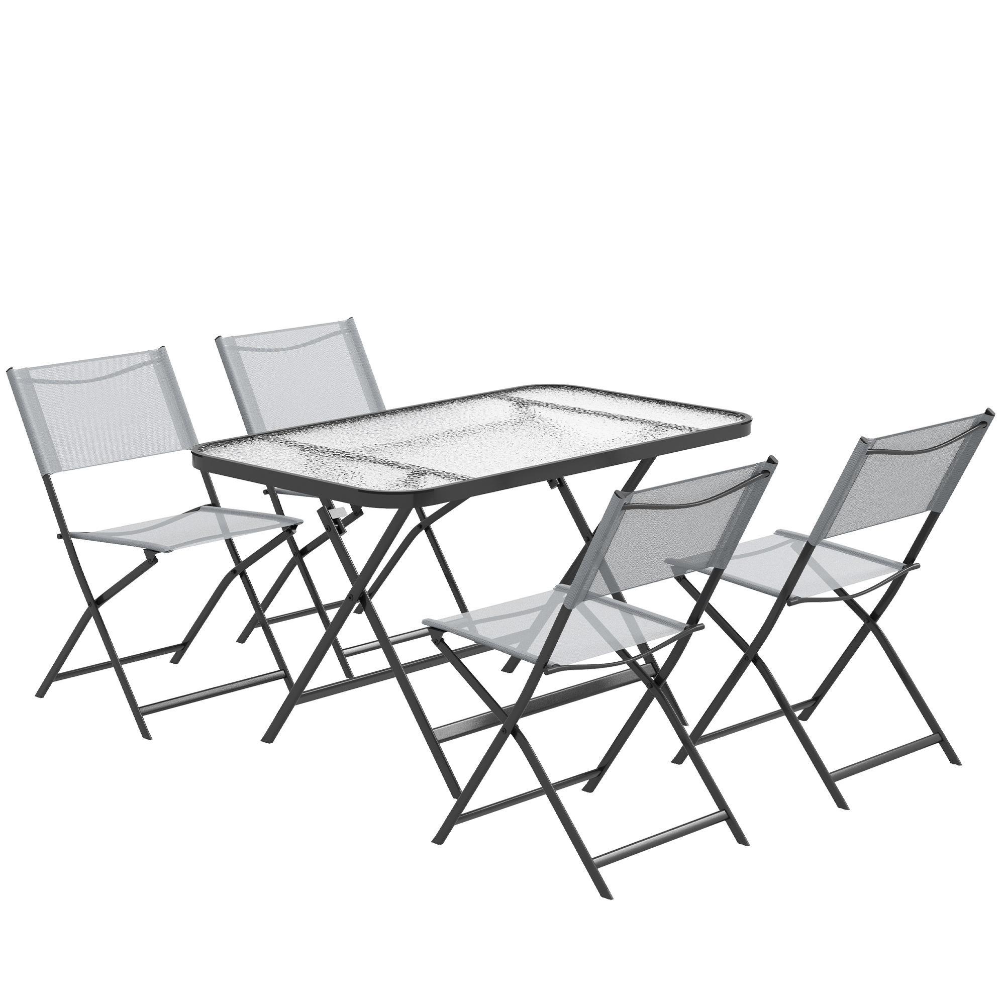 Outsunny Gartenmöbelset 4 Stühle + 1 Gartentisch 5-teilig klappbar Stühle T günstig online kaufen