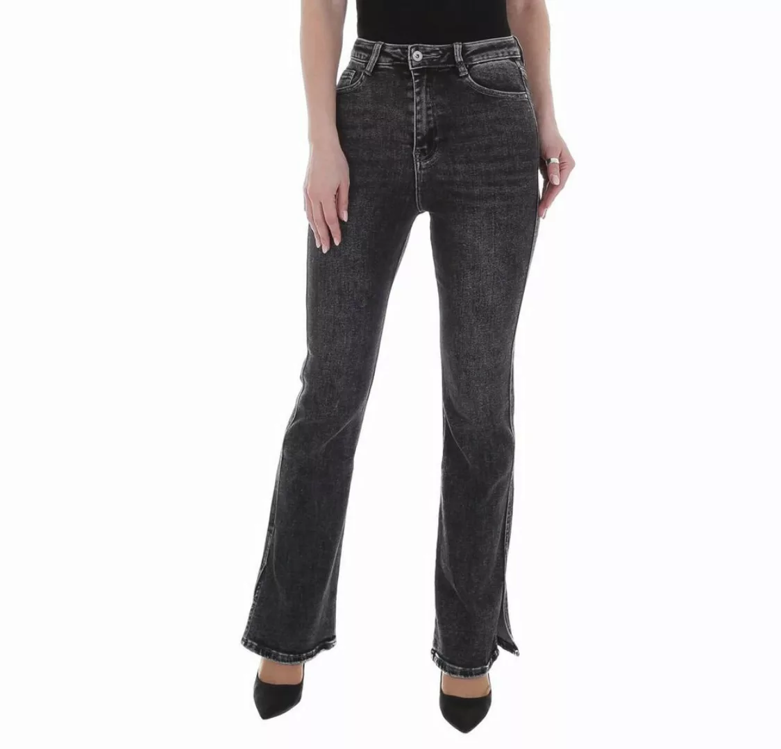 Ital-Design Bootcut-Jeans Damen Freizeit Used-Look Stretch Bootcut Jeans in günstig online kaufen