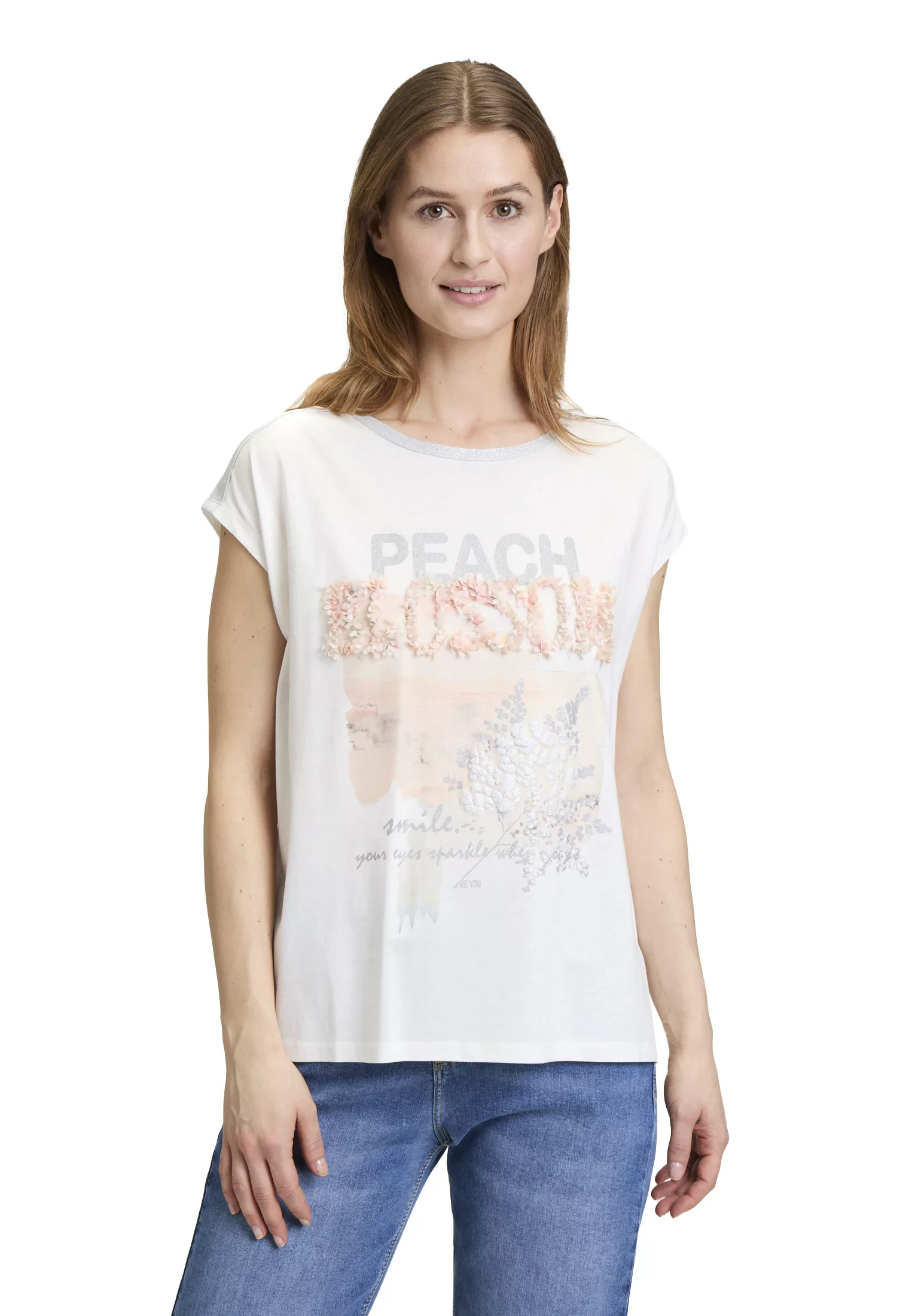 Cartoon Kurzarmshirt "Cartoon Damen Rundhals-Shirt mit Placement", (1 tlg.) günstig online kaufen