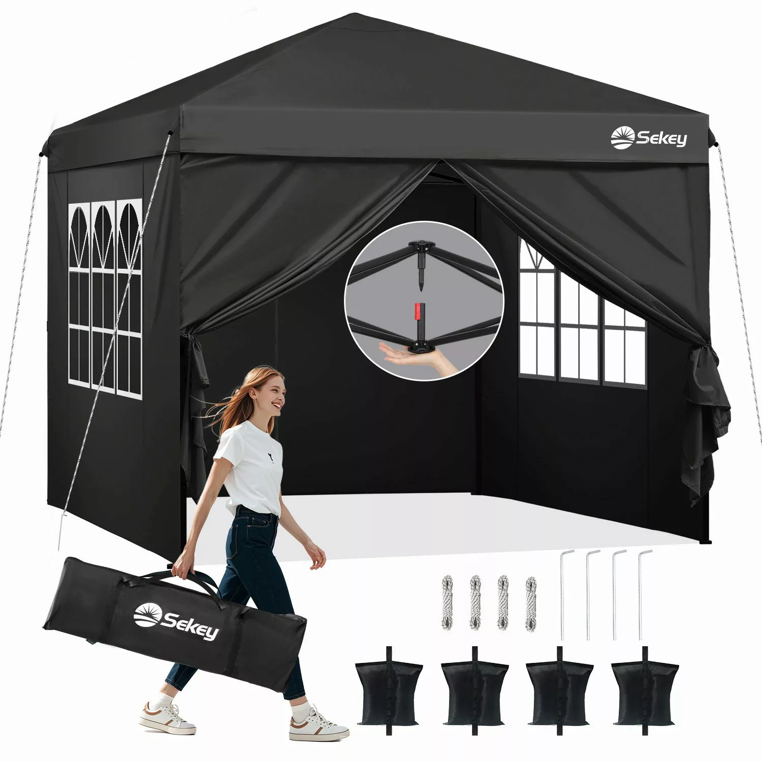 Sekey Faltpavillon 3x3 m Gartenpavillon mit günstig online kaufen
