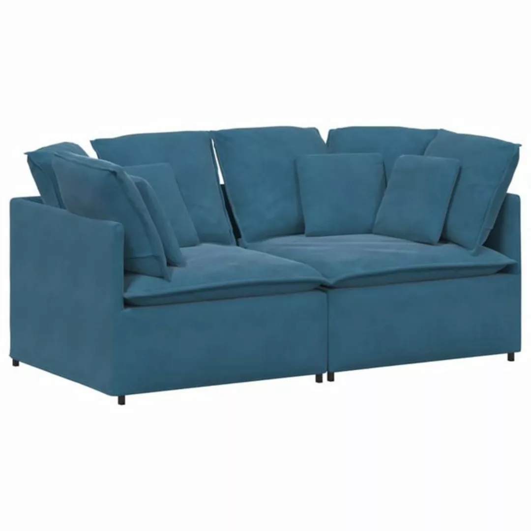 vidaXL Sofa Modulares Sofa mit Kissen Samt Blau günstig online kaufen