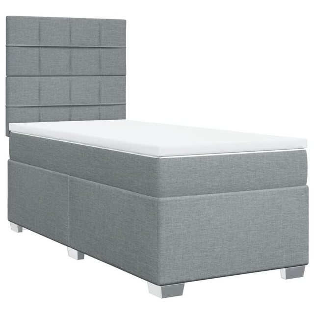 vidaXL Bett Boxspringbett mit Matratze Hellgrau 90x200 cm Stoff günstig online kaufen