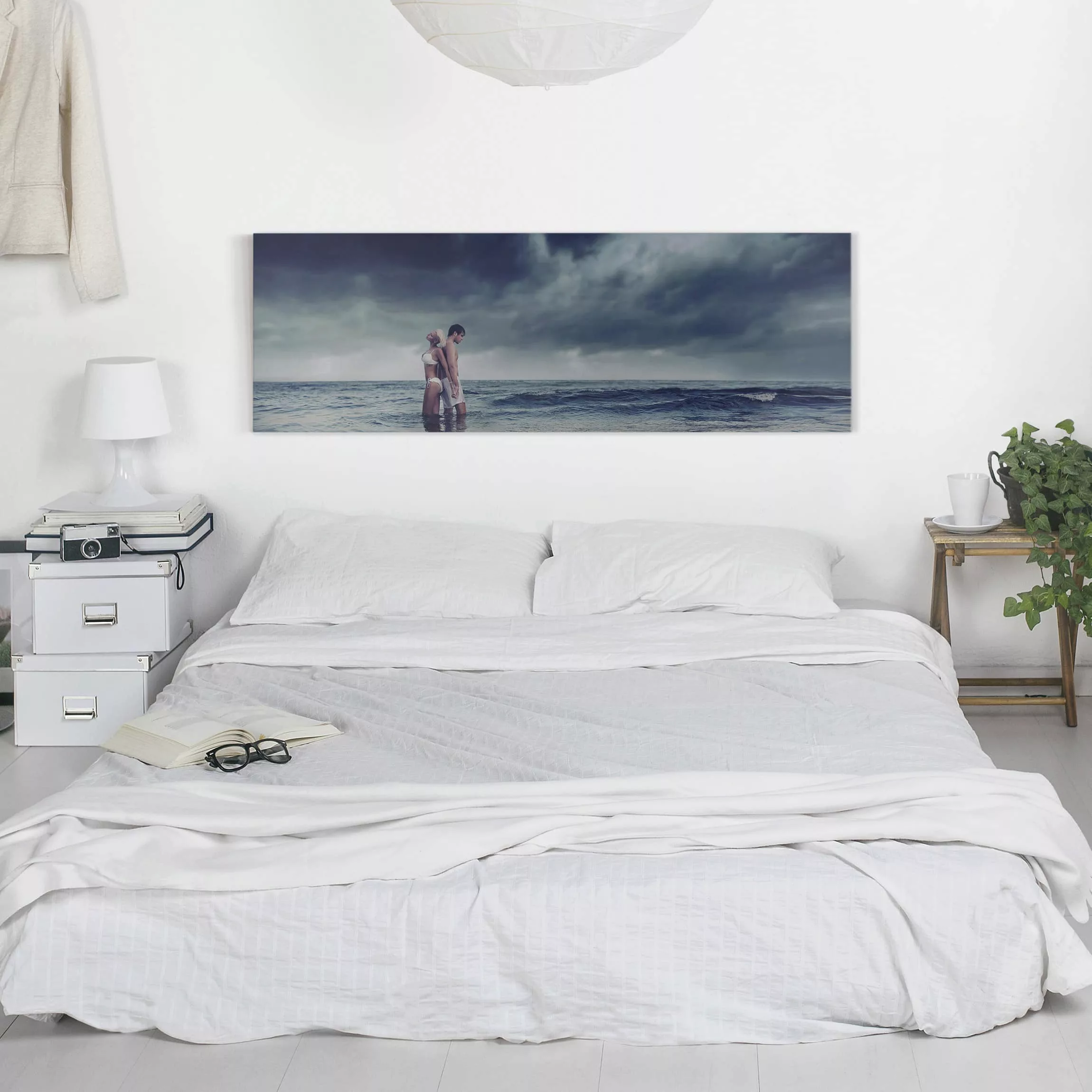 Leinwandbild Portrait - Panorama Lovers And The Sea günstig online kaufen