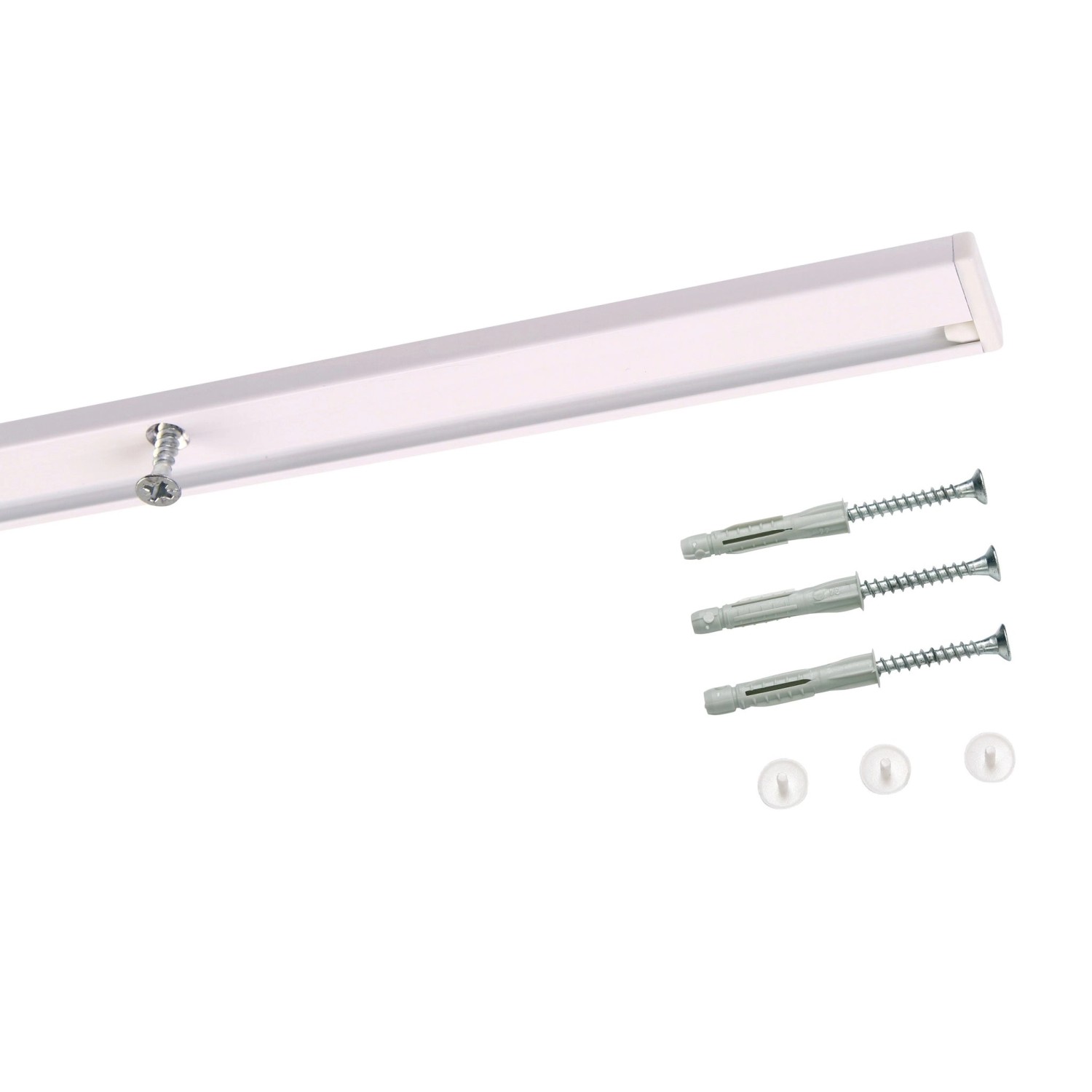Deco-Raum Gardinenschiene nach Maß 1-Lauf Deckenmontage Minimal Weiß 140cm günstig online kaufen