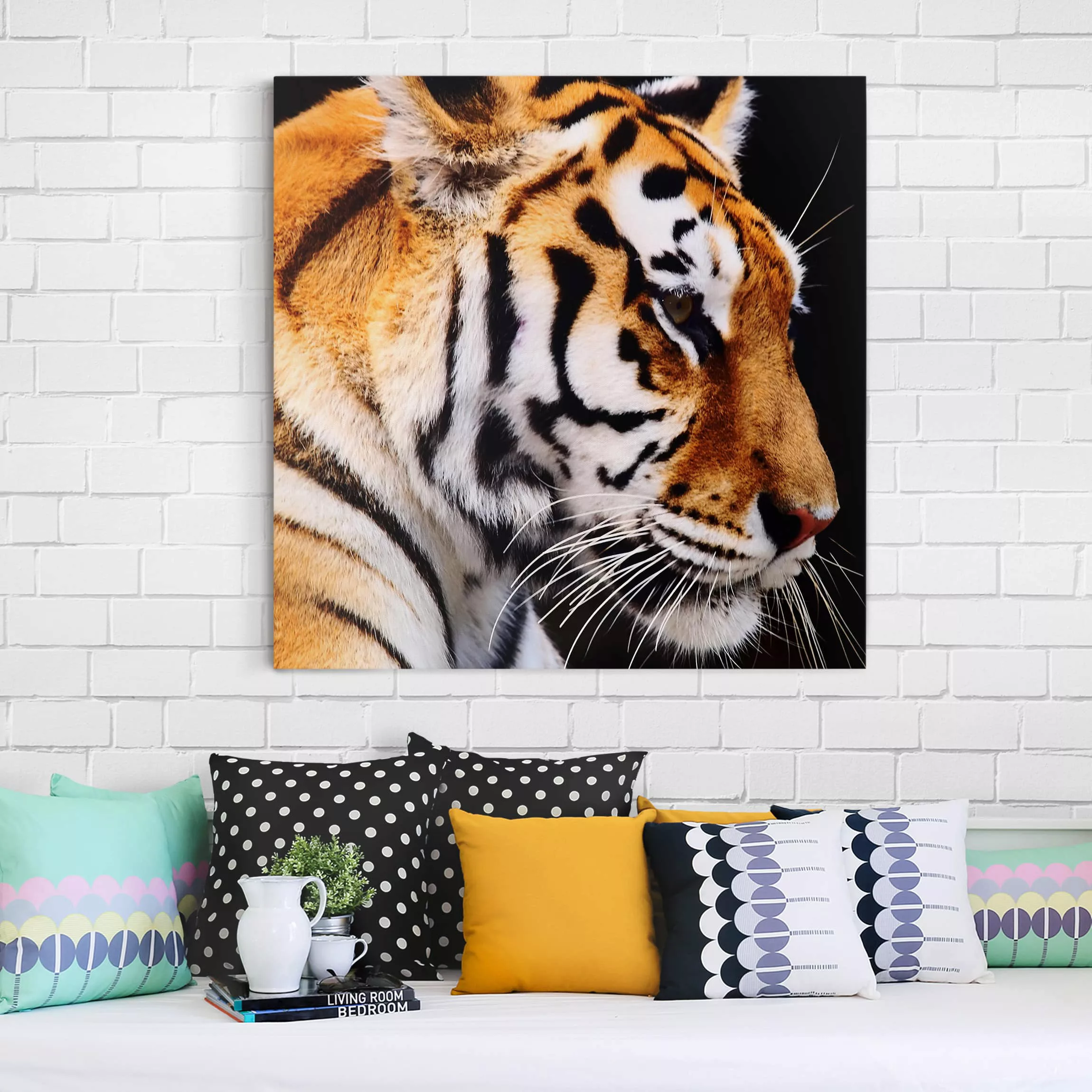 Leinwandbild Tiere - Quadrat Tiger Schönheit günstig online kaufen