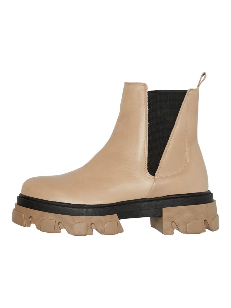 VERO MODA Leder- Stiefeletten Damen Grau günstig online kaufen