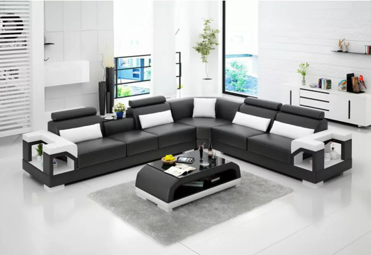 Xlmoebel Ecksofa Ledersofa für das Wohnzimmer mit Couchgarnitur und Wohnlan günstig online kaufen