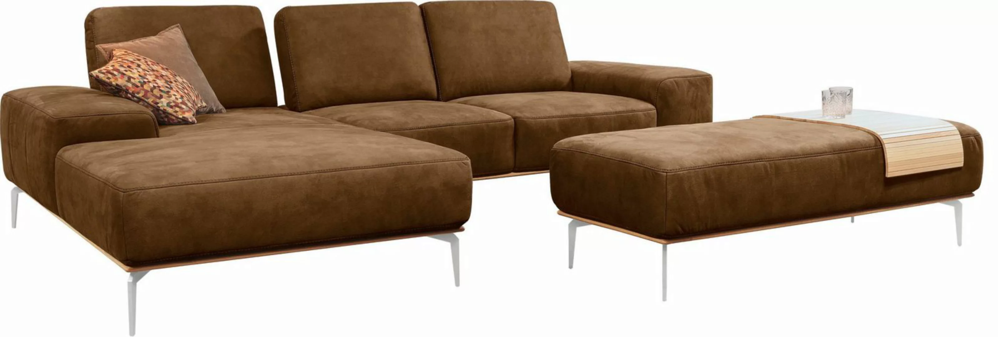 W.SCHILLIG Ecksofa run, mit elegantem Holzsockel, Füße in Chrom glänzend, B günstig online kaufen