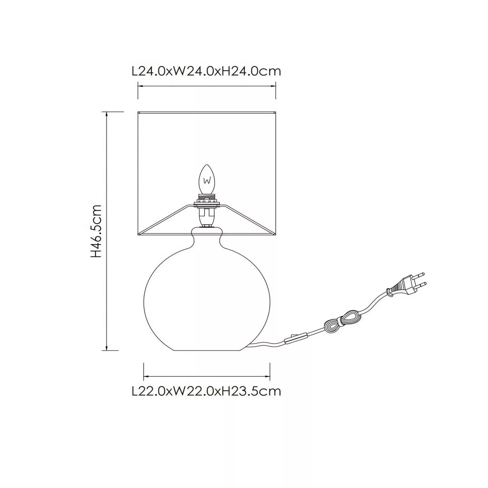 Tischleuchte Esterad, ocker, Ø 24 cm, Höhe 47 cm, Glas günstig online kaufen