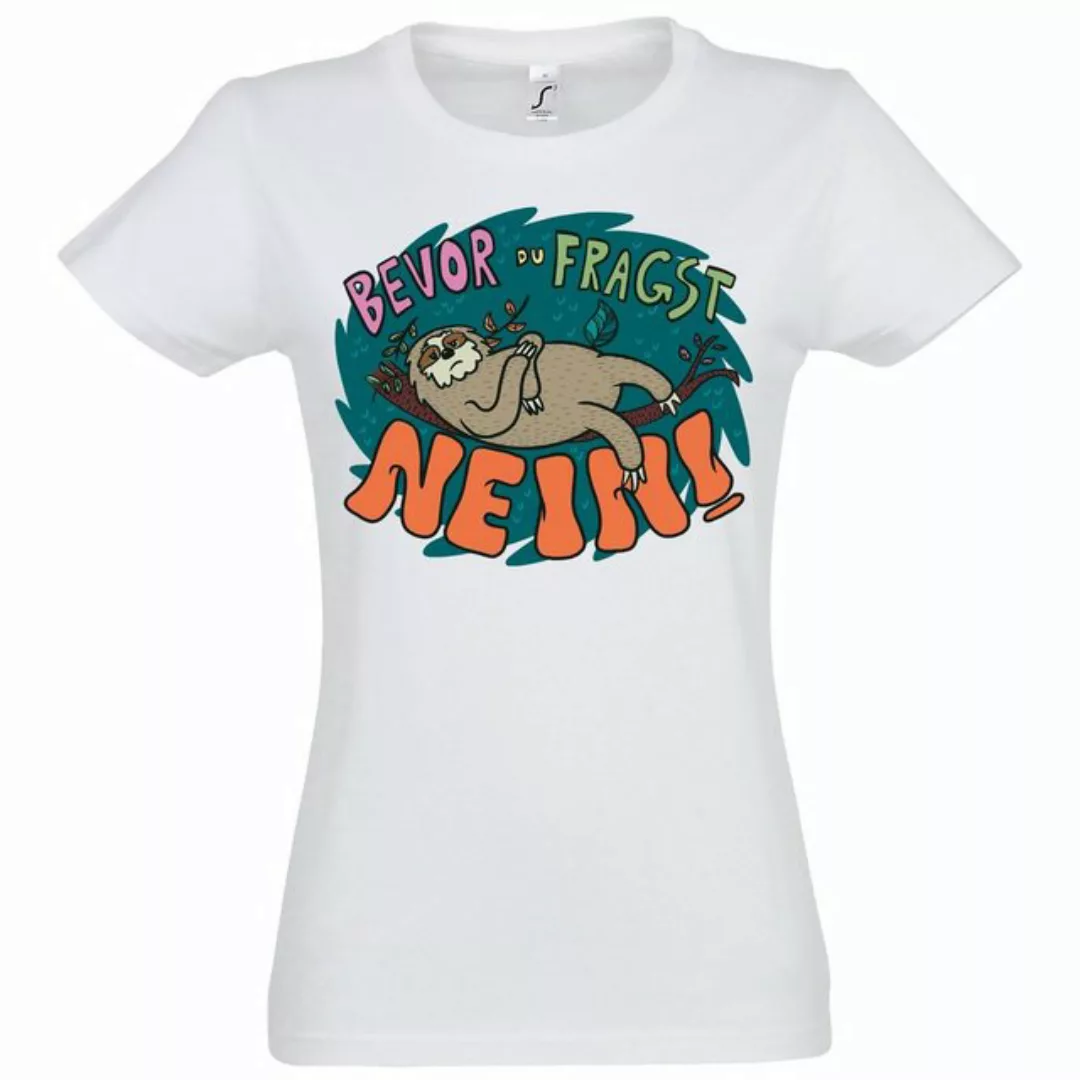 Youth Designz T-Shirt Bevor du fragst NEIN Faultier Damen T-Shirt mit lusti günstig online kaufen