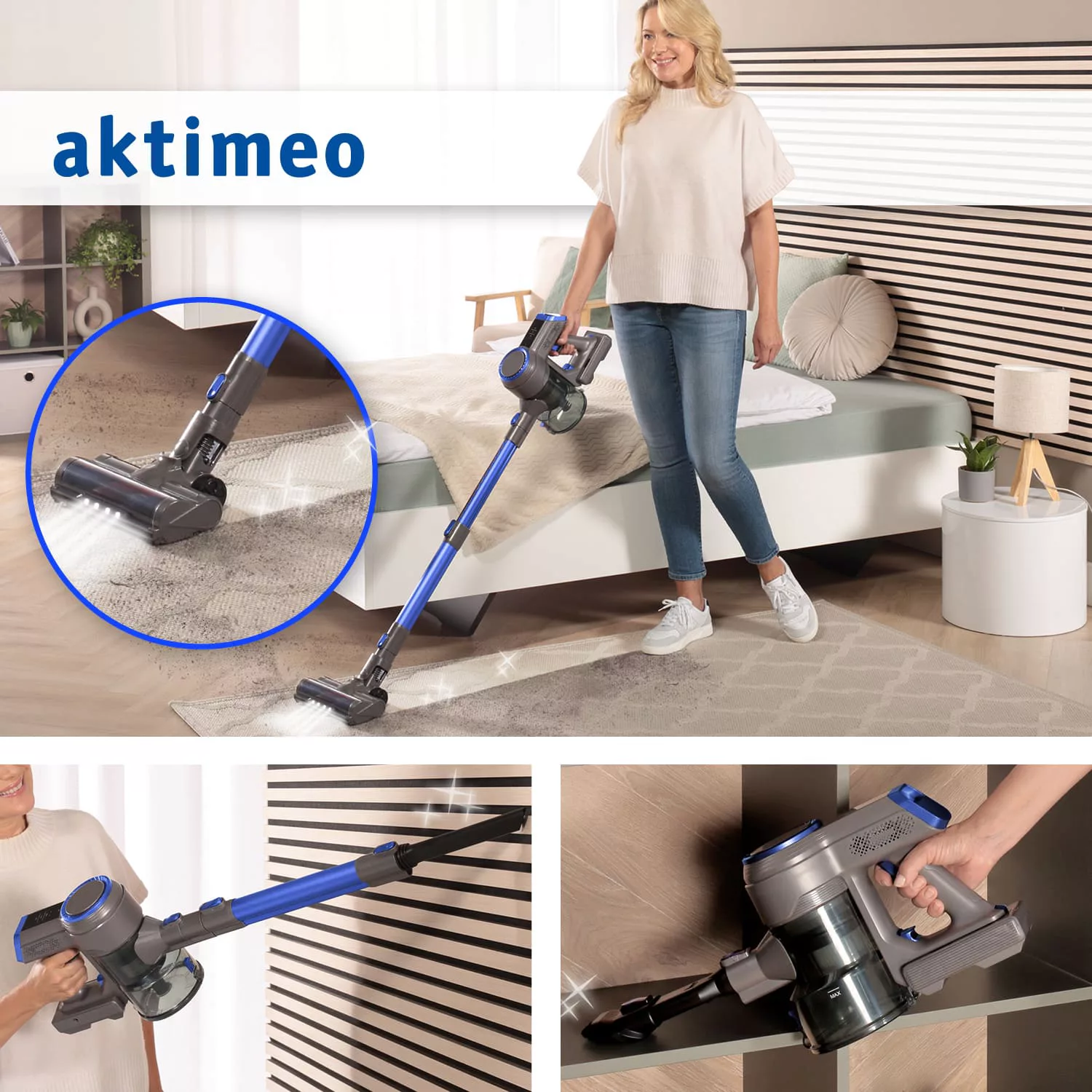 aktimeo Akku-Staubsauger 150W »2in1« blau günstig online kaufen