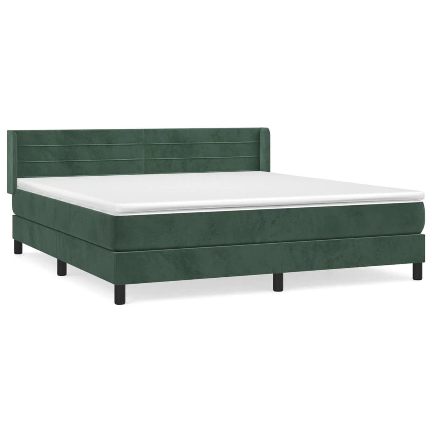 vidaXL Boxspringbett mit Matratze Dunkelgrün 180x200 cm Samt1537608 günstig online kaufen