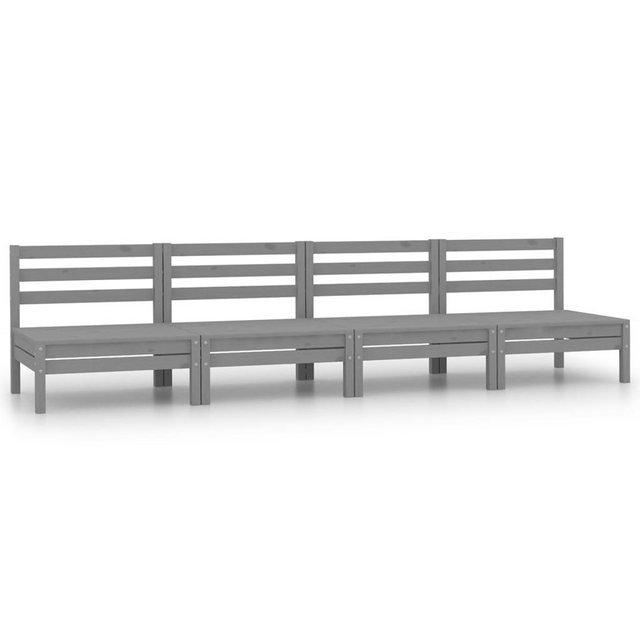 furnicato Sofa Garten-Mittelsofas 4 Stk. Grau Massivholz Kiefer, 1 Teile günstig online kaufen