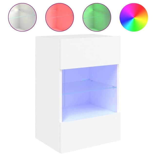 vidaXL Hängeschrank Hängeschrank Wandschrank mit LED Leuchten Weiß 40x30x60 günstig online kaufen