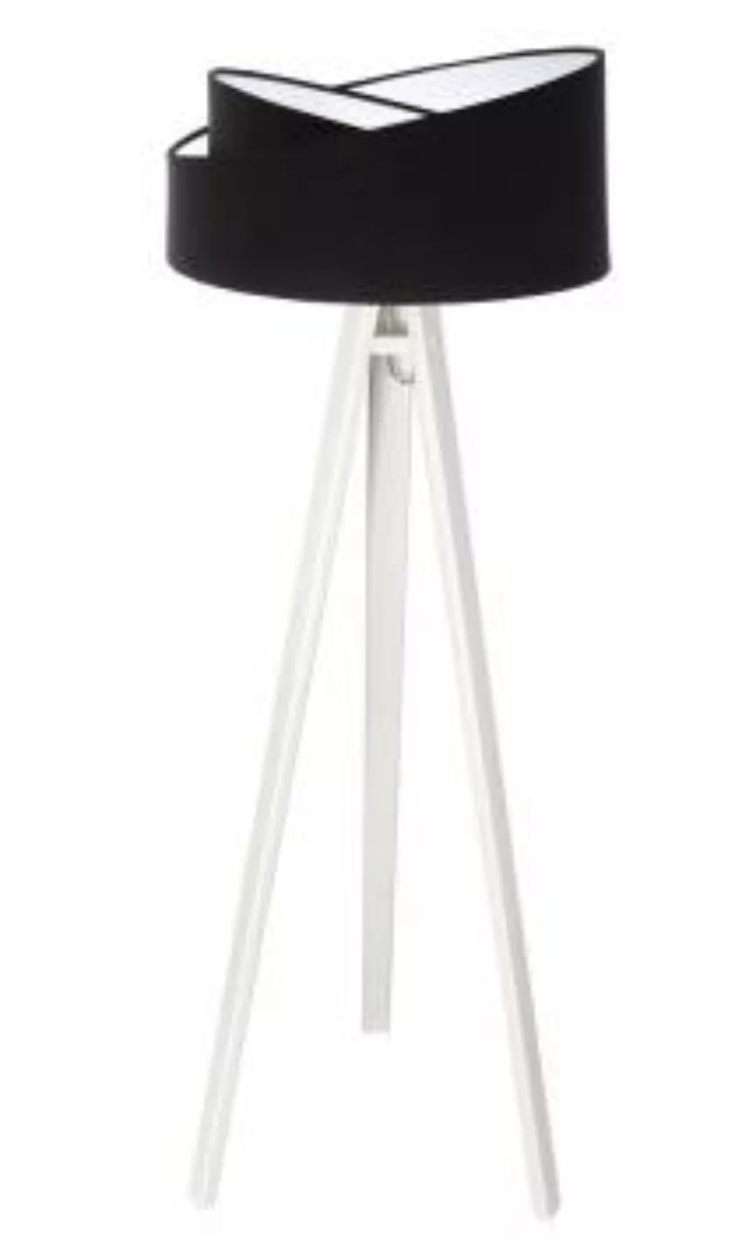 Dreifuß Stehlampe Holz Schwarz Weiß Dreibein 145cm günstig online kaufen