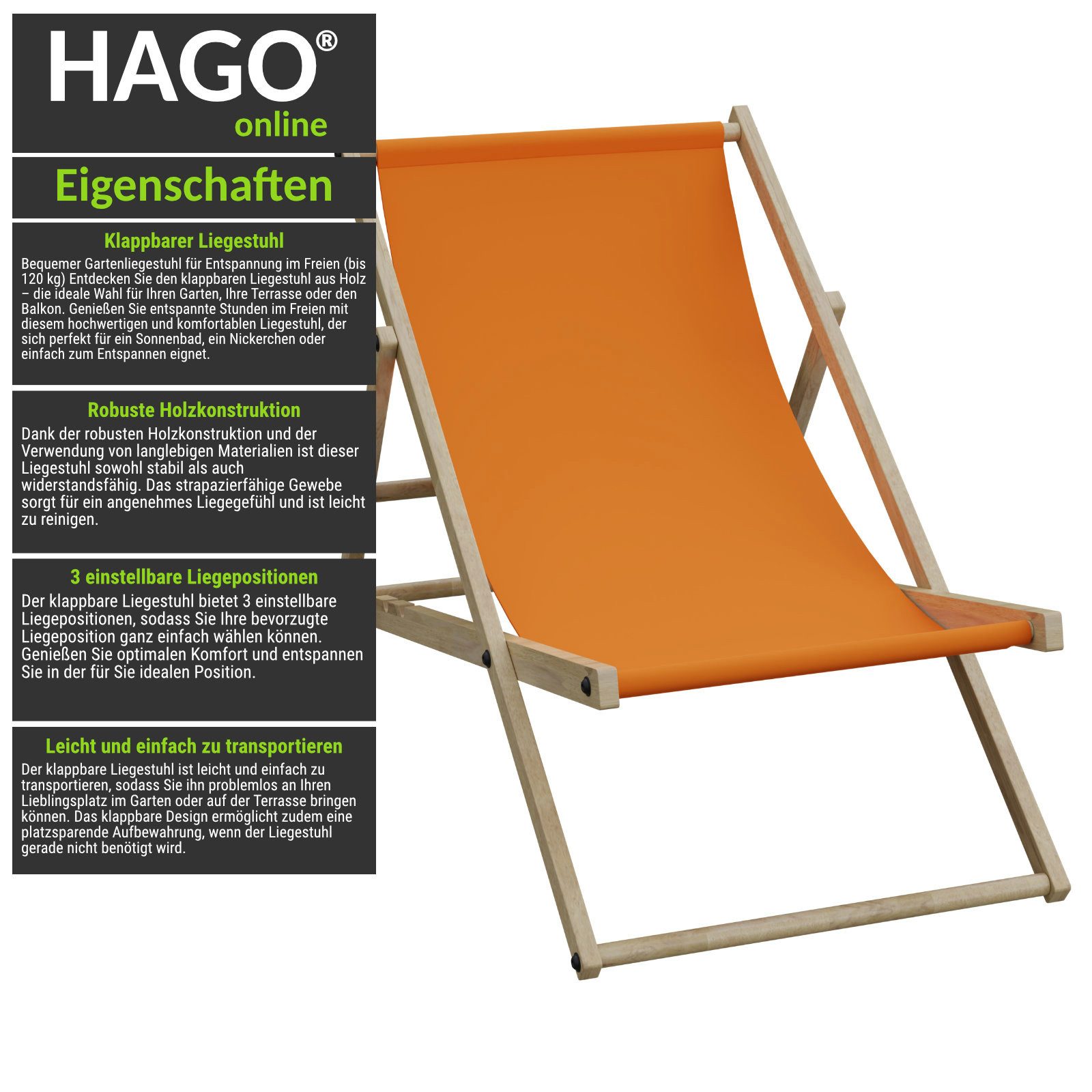 HAGO Gartenliege 2er Set Liegestuhl Doppelpack günstig online kaufen