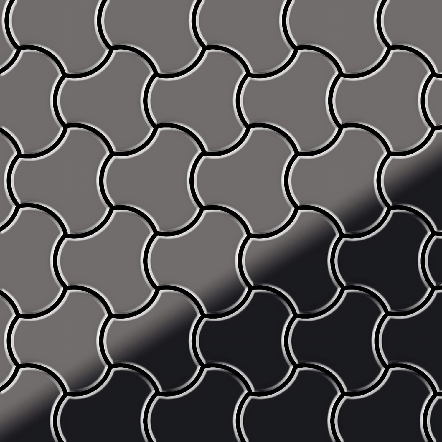ALLOY Mosaik Fliese Massiv Metall Titan Hochglanz Dunkelgrau 1,6mm Ubiquity günstig online kaufen