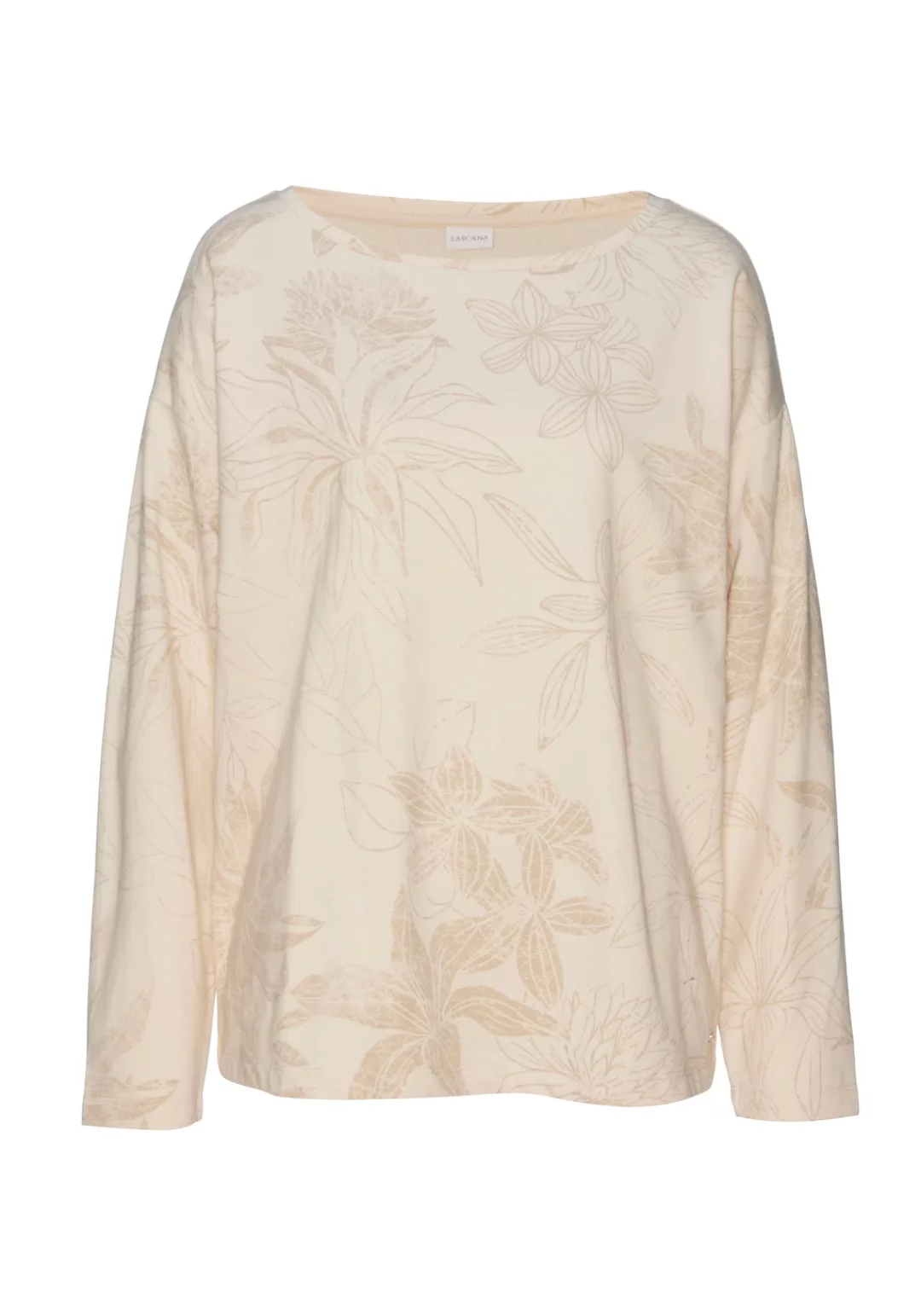 LASCANA Sweatshirt, mit floralem Alloverdruck, Loungewear, Loungeanzug günstig online kaufen
