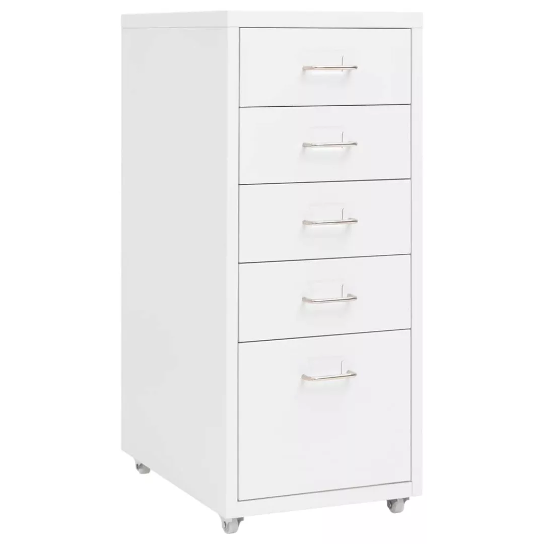 Aktenschrank Mit Rollen Weiß 28x41x69 Cm Metall günstig online kaufen