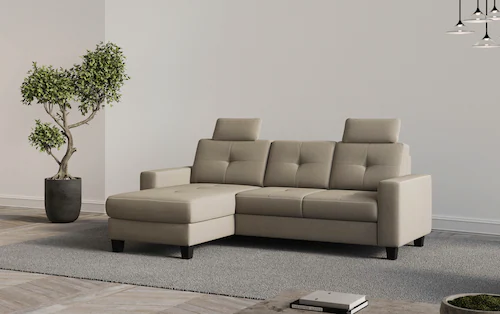 Places of Style Ecksofa "Varese L-Form", Kreuznaht in beige günstig online kaufen